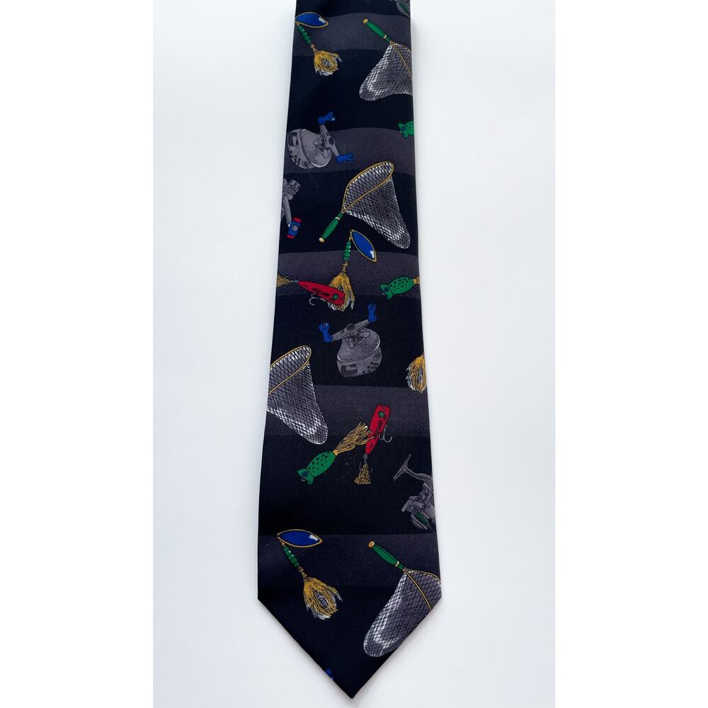 Vintage Keith Daniels Fly Fishing Themed Colorful Neck Tie